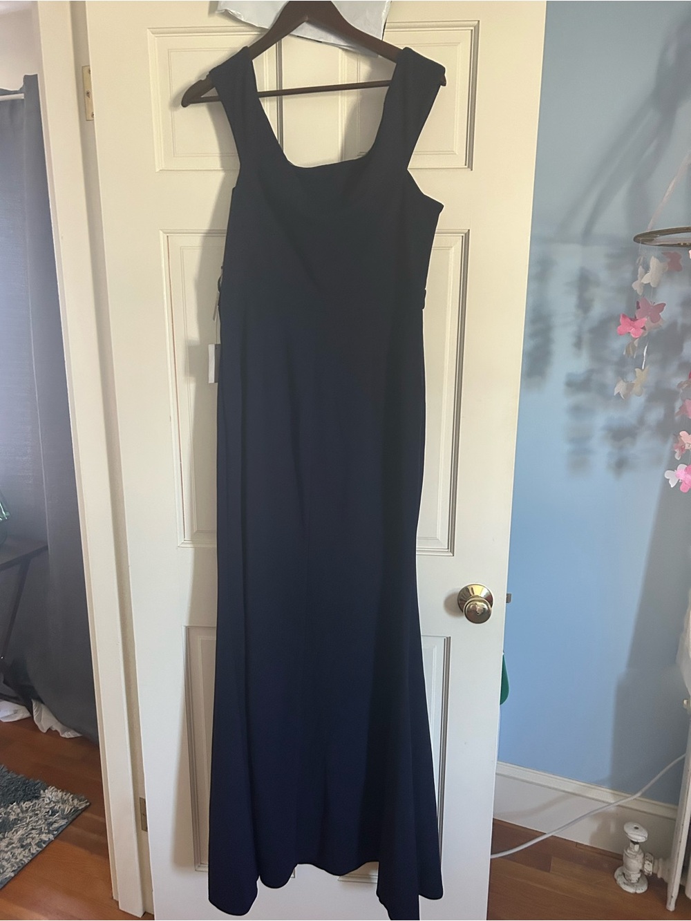 Lulu's Navy Ruffle-Front Maxi Gown - Picture 6 of 6